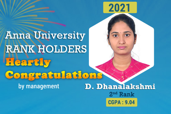 Achieved Anna University Ranking