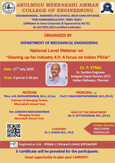 National Level Webinar Gearing up for Industry 4.0