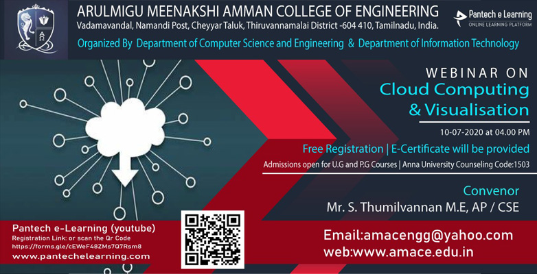 Webinar on Clooud Computing & Visualisation 10-07-2020 at 4pm
